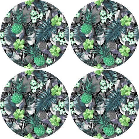 Set di 4 tovagliette rotonde per tavoli 4D, 33 cm - lambada green Feltro ecologico, stampa HD, lavabile a 40 °C, Bertoni (1/5)