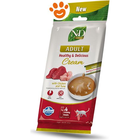 Farmina Cat N&D Prime Cream Adult al Pollo e Tonno - Bustina 60 Gr - Snack