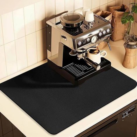 Tapis Egouttoir Vaisselle Absorbant 60 X 50 Cm Tapis Vaisselle Absorbant Séchage Rapide Tapis Absorbant 60X50CM Noir (1/5)