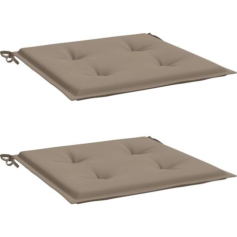 vidaXL Coussins de chaise jardin lot de 2 taupe 40x40x4cm tissu oxford