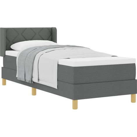 Maison Exclusive - Lit à ressorts avec coussin Gris foncé 200 x 80 cm tissu (1/5)