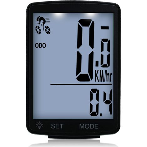 Compteur de vélo sans fil avec écran LCD multifonction, compteur de vitesse étanche à la pluie, écran 2,8 pouces, étanche et rétroéclairé (1/5)