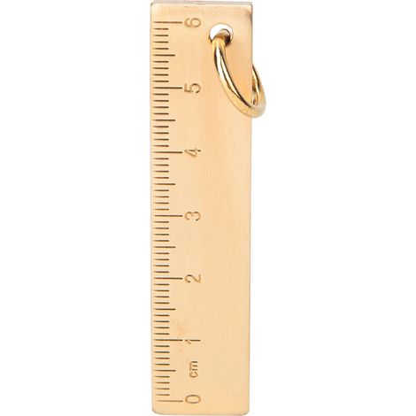 Mini Règle en Laiton 6cm Épaisseur 3mm Pendentif Cadeau Fournitures Bureau École (1/5)