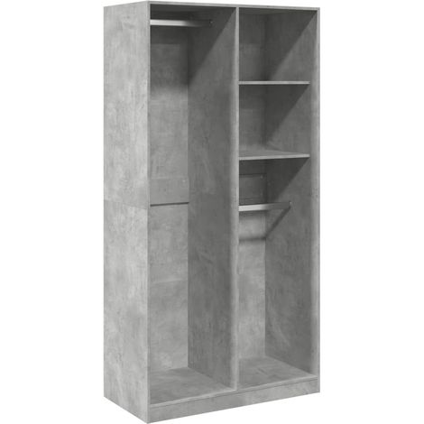 Maison Exclusive - Armadio Grigio Cemento 100x50x200 cm in Legno Multistrato