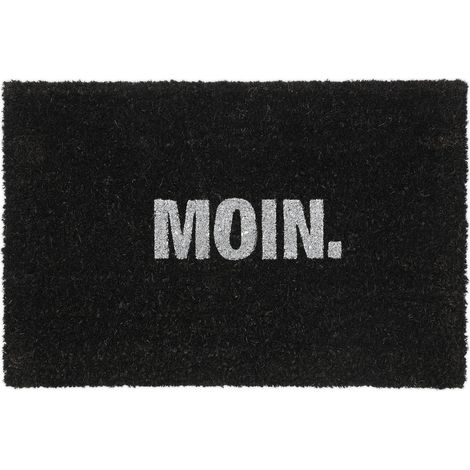 Felpudo antideslizante para interior y exterior 75 x 45 cm de coco negro 130011386 (1/5)