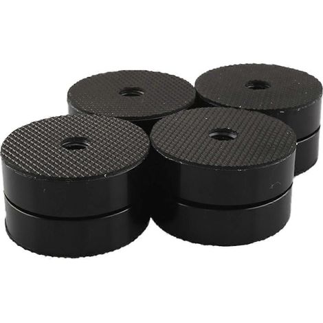 Lot de 4 pieds isolants pour enceintes HiFi, patins en aluminium noir 40 x 23 mm, amortisseurs de vibrations (1/4)