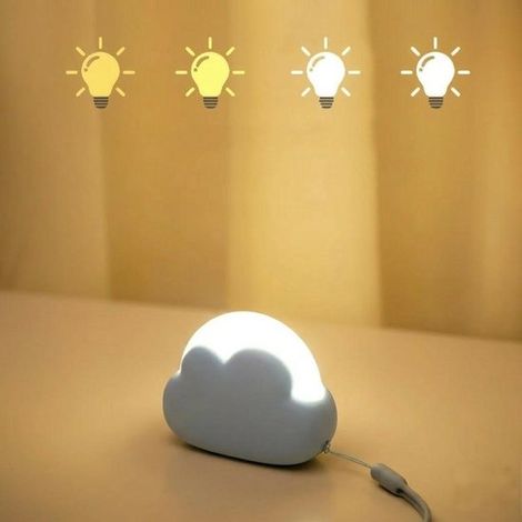 Luz nocturna LED recargable portátil para niños，lámpara pequeña para bebés，luz nocturna USB，luz nocturna regulable，azul (1/5)