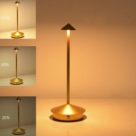Lampe de bureau LED tactile, 1800 mAh, trois températures de couleur (3000 K-6500 K), (doré) de 5 % à 100 % luminosité réglable en continu (1/5)