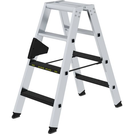 MUNK Stehleiter beidseitig begehbar mit clip-step R13 250kg 4 Stufen (1/5)