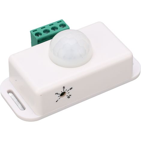 Interrupteur à Détection Infrarouge avec Réglage de Temporisation, 6A 12-24V, Blanc (1/5)