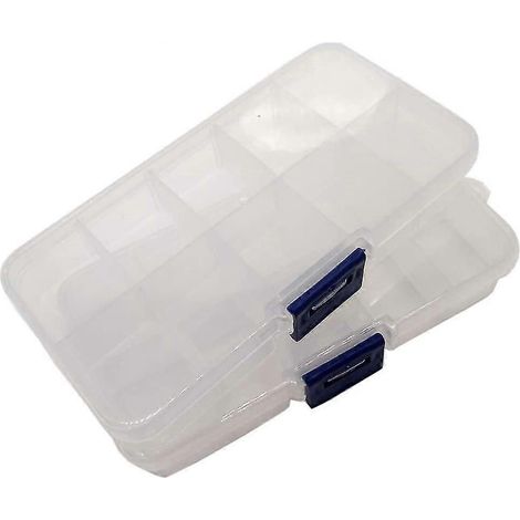 Lot de 2 boîtes de rangement transparentes pour bijoux, 10 compartiments. (1/5)