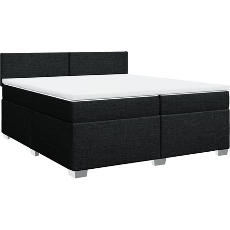Maison Exclusive - Giroletto a Molle con Materasso Nero 200x200 cm in Tessuto