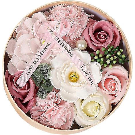 Rosenblüten-Seifenset mit Geschenkbox, realistische Rosenblüte (16,2 x 8,2 cm), handgefertigt, stilvolles Geschenk zum Jahrestag oder Muttertag – ideal als Valentinstagsgeschenk.-Style B (1/5)