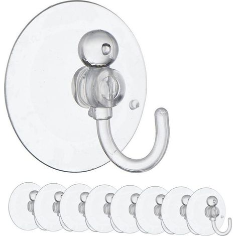 Ganci da bagno Ganci da cucina Ganci da parete con ventose, adatti per asciugamani e strofinacci, confezione da 8 (1/3)