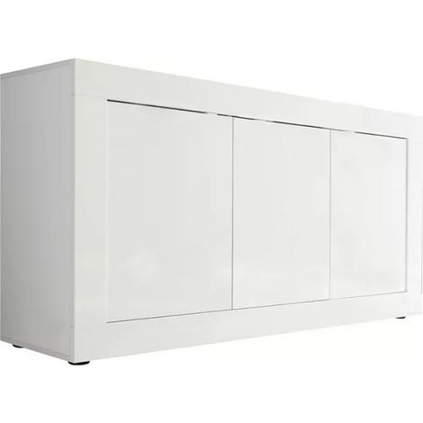 Buffet 3 Türen, Kollektion ISORA, Farbe glänzend weiß lackiert