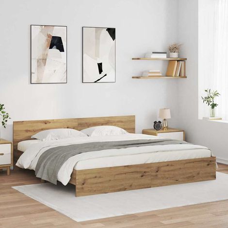 vidaXL Bettrahmen Artisan-Eiche 200 x 200 cm Holzwerkstoff (1/5)