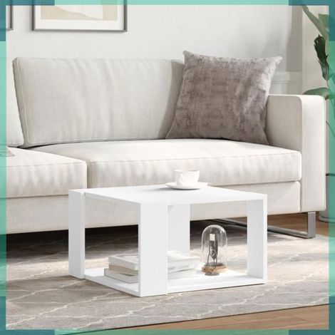 Table basse - 848136 - Blanc - Bois d'ingénierie - 51,5x51,5x30 cm (1/5)