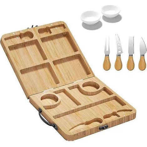 Planche à fromage en bois, planche à découper pliable pour pain et fruits, planche à découper pour fromage cuit, plateau à apéritif portable, planche à beurre (1/5)