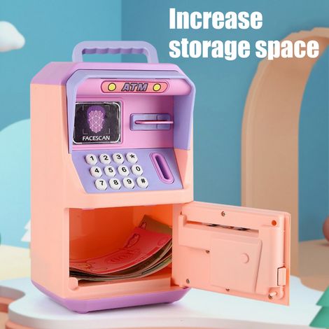 Tirelire électronique grande taille avec mot de passe et reconnaissance faciale, distributeur automatique de billets, boîte à épargne pour enfants, cadeau idéal pour les enfants (1/5)