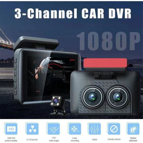 LIFCAUSAL Accessoire caméra voiture Dashcam HD 1080p avec triple écran pour conduite sécurisée (1/5)