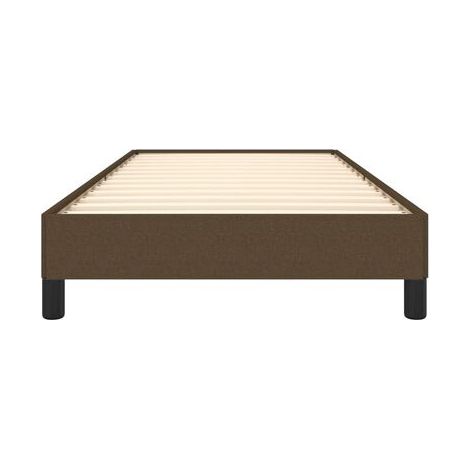 Cadre de lit marron foncé (sans matelas), 80 × 200 cm, tissu, tissu doux et respirant, pour chambre, décor moderne, facile à assembler (1/5)