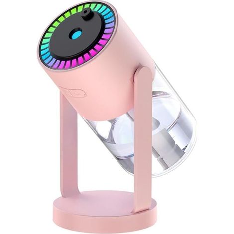 [NEVER USED] Stylish yet functional portable moisturizer with LED lighting effects and quiet operation for a peaceful environment (pink)