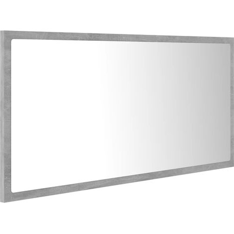 Specchio da bagno a LED 90 x 85 x 37 cm acrilico grigio 020006993