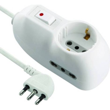 5 x MULTIPRESA 2P BIP+1 SCHUKO 10A C/INT SICUR FIG.7