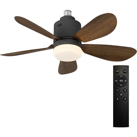 Ventilateur de Plafond avec Lumière et Telecommande,E27 Dimmable Ventilateur Plafond LED,3 Vitesses et Timing,45CM Ventilateur lafond avec lumiere pour Salon, Chambre, Coucher