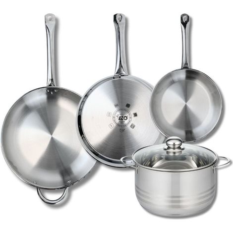 Ensemble de 3 Poêles de cuisson 24, 28 et 32 cm et 1 faitout 24 cm Elo Profi Brillant (1/5)