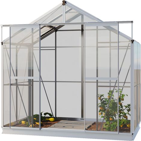 GFP Gewächshaus Jade 2 Glasgewächshaus 222x131 cm Aluminium-Rahmen, 4 mm Sicherheitsglas mit Fundamentrahmen und autom. Fensteröffner (1/5)
