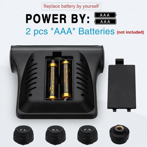 Système de surveillance de la pression des pneus (TPMS) pour voiture, alarme sans fil, 4 capteurs externes, pression des pneus (1/4)