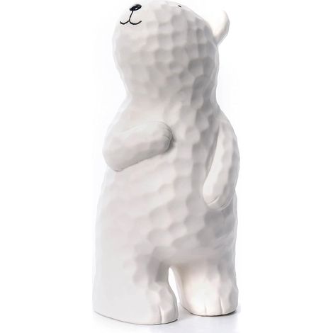 Ours polaire statue blanche décoration minimaliste pour salon chambre et bureau art contemporain (1/5)