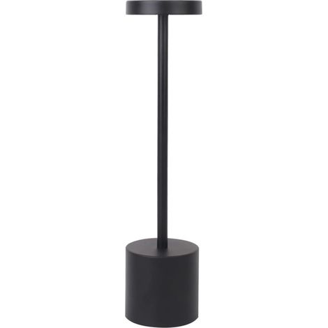 Lampe de Table LED Portable,Lampe de Bureau en Métal Sans Fil,Lampe Rechargeable à Commande Tactile 3 Couleurs, 3 Niveaux de Luminosité Lampe de Bureau Décorative, Nior (1/5)