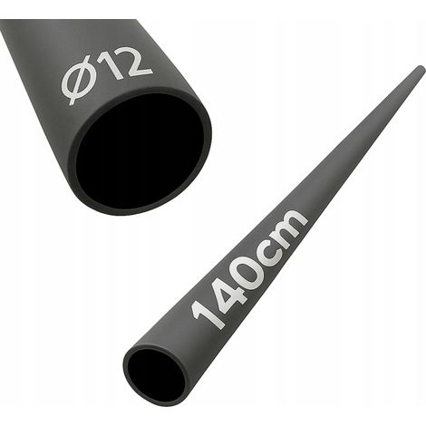 Tube en acier - 140 cm - Ø 12 mm - Noir - Résistant - Idéal pour garde-corps et balustrades
