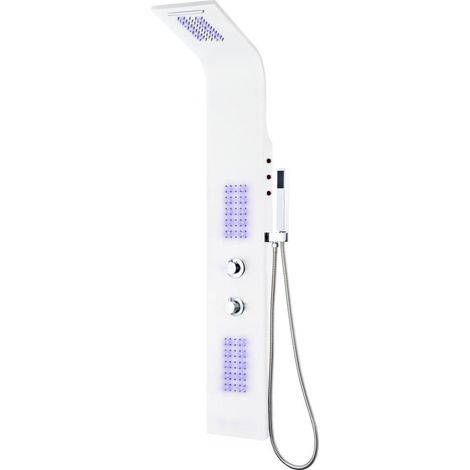Pannello doccia soffione doccia alluminio 130 cm bianco 020003430