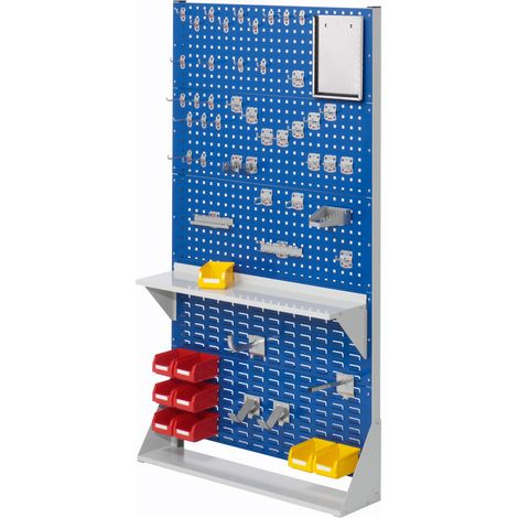 Kappes ®RasterPlan Stellwände einseitig Größe 5 - 3x Lochplatten 2x Schlitzplatten 1x Zubehörsortiment 55-teilig Enzianblau RAL 5010
