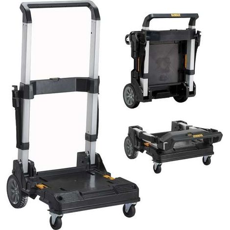 Severin – Chariot pliable 100 kg – Aluminium léger – Poignée télescopique ergonomique – Roues pivotantes 360° – Compatible système TSTAK