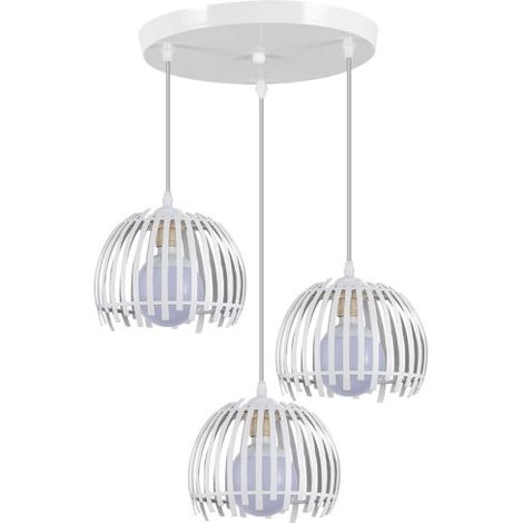 FABRILAMP Lámpara de techo colgante Latina Blanco 3xe27 Regx40x40cm