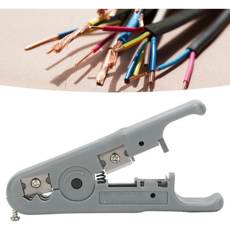 HT-S501A Koaxialkabel-Abisolierzange, drehbare Zange, 108 x 56 mm, Handzange, geeignet für verschiedene Telefonleitungen und Netzwerkkabel (1/5)