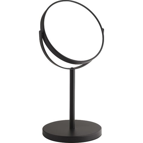 Miroir grossissant 2 Faces, 5X, Noir Mat, métal et Verre, 18 x 14,9 x 34,3 cm (1/4)