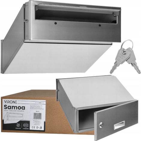 Durchwurf-Briefkasten SAMOA, Edelstahl