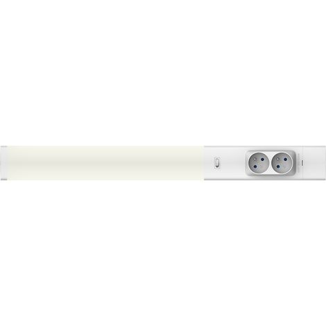 Unterbauleuchte mit 230-V-Fassung, 60 cm langer weißer Leuchtstreifen für Küche und Büro, neutrale Lichtfarbe, 18 W LED-Doppel-Eco-Light