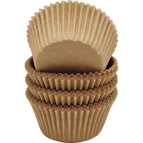 Lot de 100 caissettes à muffins en papier naturel sulfurisé de qualité supérieure Taille standard (1/4)