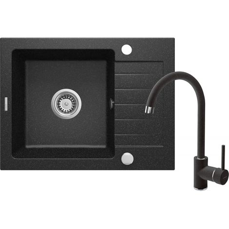 deante ZQZA211A Fregadero de granito con grifo monomando con escurridor. (1/4)