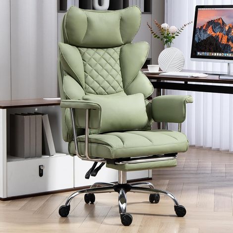 DYHOME ergonomischer und komfortabler Bürostuhl mit Fußstütze, Tragkraft bis zu 227 kg (500 lbs), Chefsessel für große Personen mit höhenverstellbarer Kopfstütze und Lendenwirbelstütze, verstellbarer (1/5)