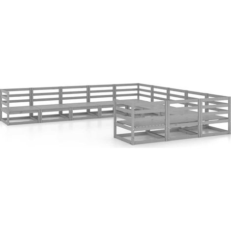 Maison Exclusive - 11-tlg. Garten-Lounge-Set Massivholz Kiefer (1/5)