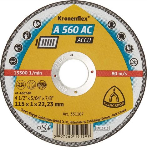 Un Disco Di Taglio 560 Ac 125 X 1,0 Millimetri Klingspor
