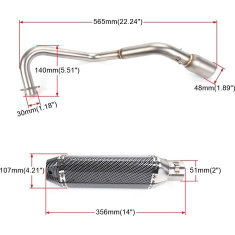 Pièces de modification pour moto : pot d'échappement, silencieux et tuyau d'échappement compatibles avec Honda Grom 125 (2013-2025) (1/4)