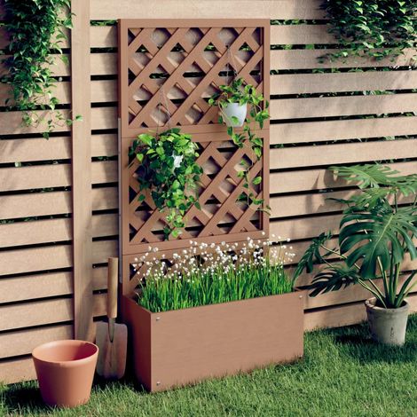 Jardinière en treillis Bac A Fleur Marron 65x33x135 cm WPC 35219 (1/5)